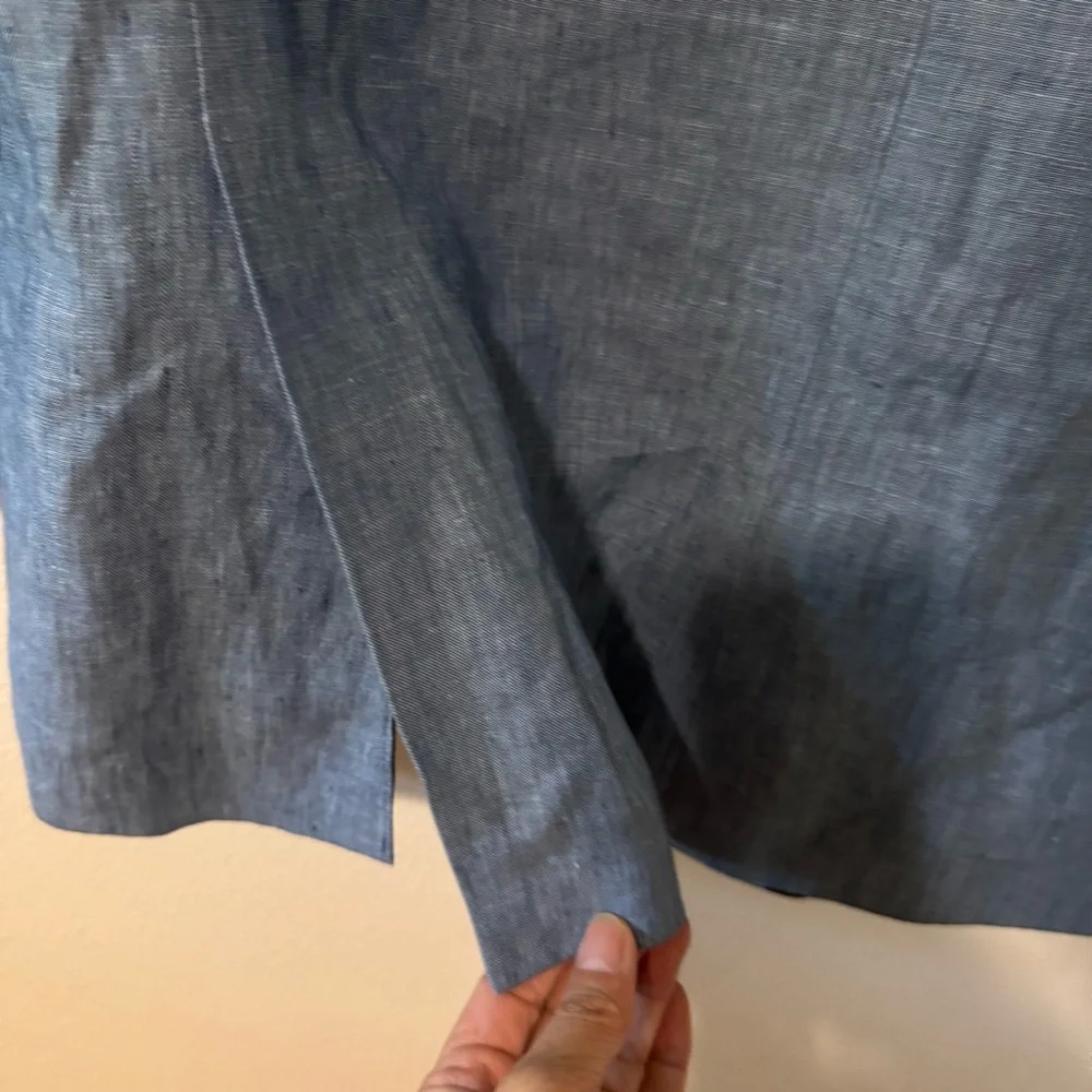 Tommy Hilfiger Linen Sport Coat Blazer Chambray Two Button Partial Lined-38R